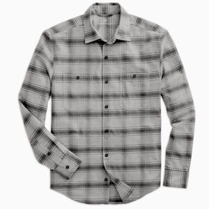 Mack Weldon WARMKNIT Gray Plaid Flannel Shirt - S